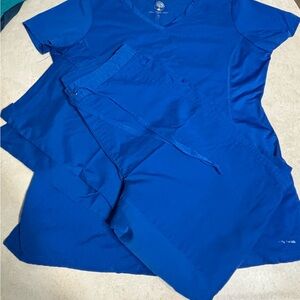 Healing Hands Vibrant Blue Scrub Set